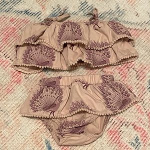 Kate Quinn 2 piece double ruffle sunsuit 12-18m